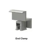 End clamp for solar module fixation