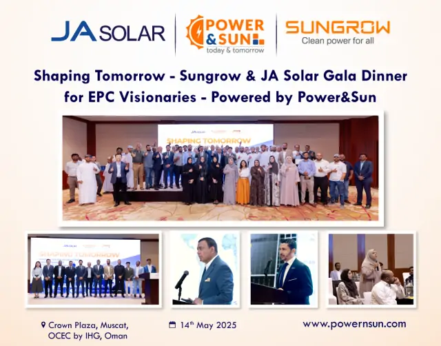Sungrow Power Supply Co., Ltd. & JA Solar Gala Dinner for EPC Visionaries - Powered by Power&Sun
